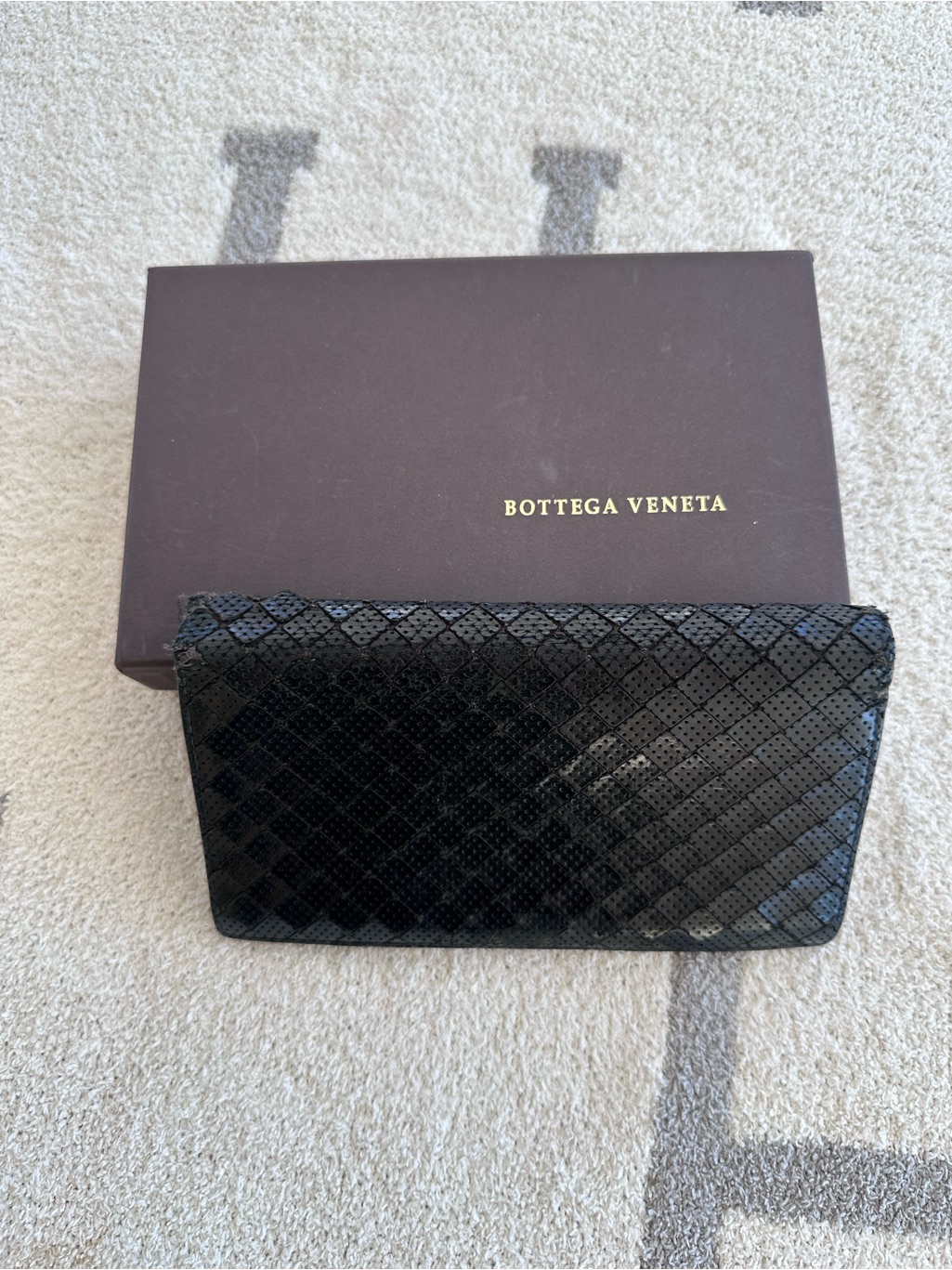 Bottega Veneta Black Intrecciato Woven Clutch